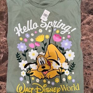 Disney Green Pluto Floral Tee